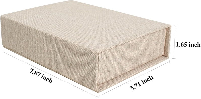 Hiwhy Photo Storage Box 5x7, Linen Photo Box, Memory Box Perfect to Store Your Photo, Pictures, Certificates, Scrapbooking Supplies, Keepsakes and Jewelry Beige - Image 4